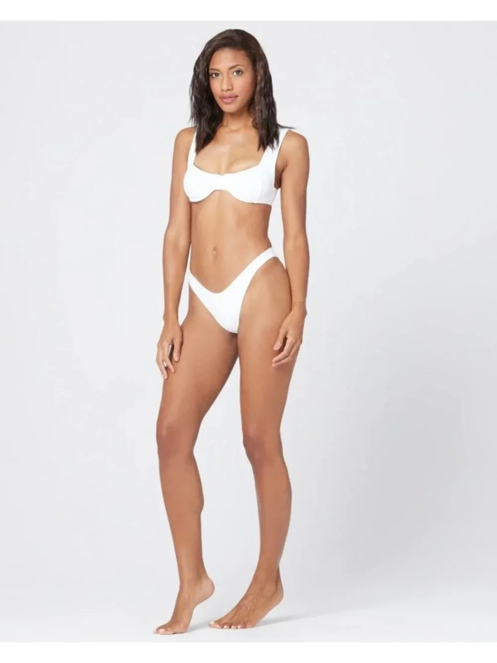 L*SPACE X REVOLVE Cabana Bikini Bottom in White Medium
